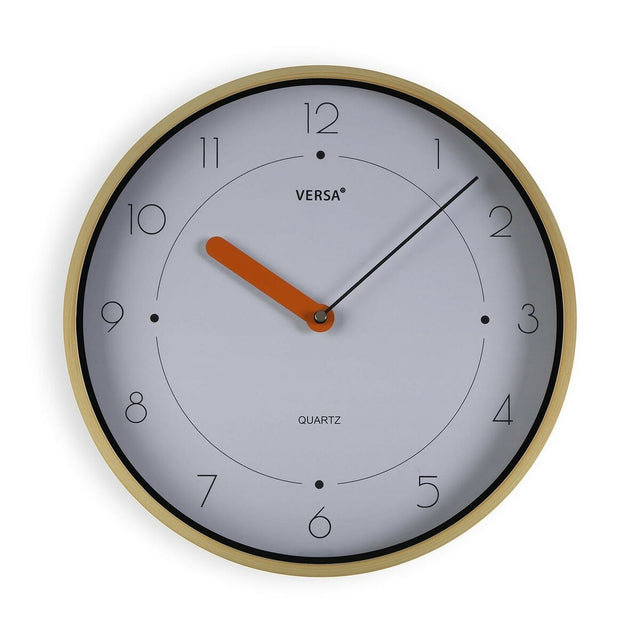 Wall Clock Versa White Brown Plastic Quartz 4 x 30 x 30 cm