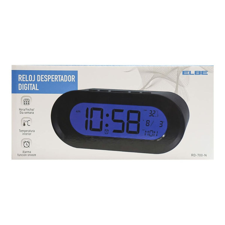 Clock-Radio ELBE Black Thermometer